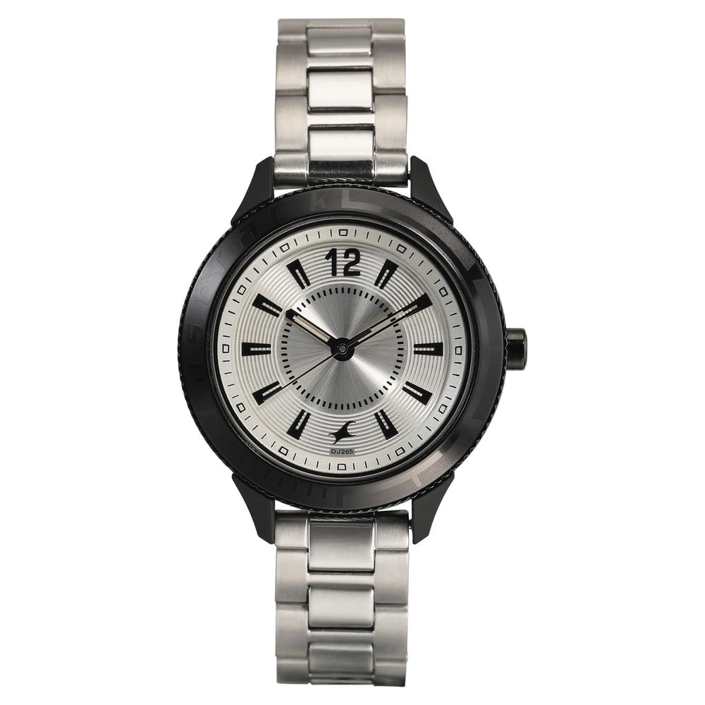 ♡FBHL♡ Buy Online Fastrack Varsity Quartz Analog Silver Dial Stainless