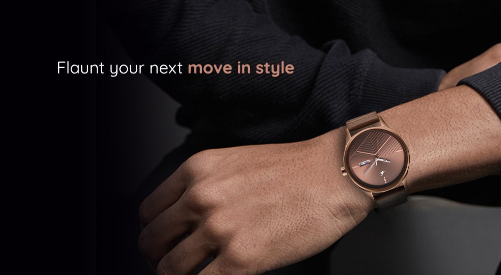 Buy Online Fastrack Style Up Rose Gold Dial Stainless Steel Strap Watch for Girls ns6207wm02 Fastrack