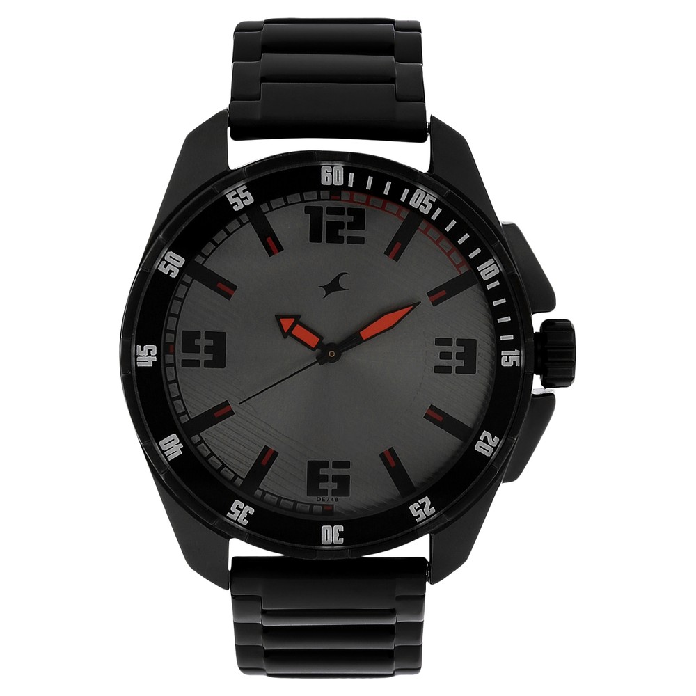 Buy Online Fastrack Quartz Analog Grey Dial Stainless Steel Strap Watch for Guys nr3084nm01 Fastrack