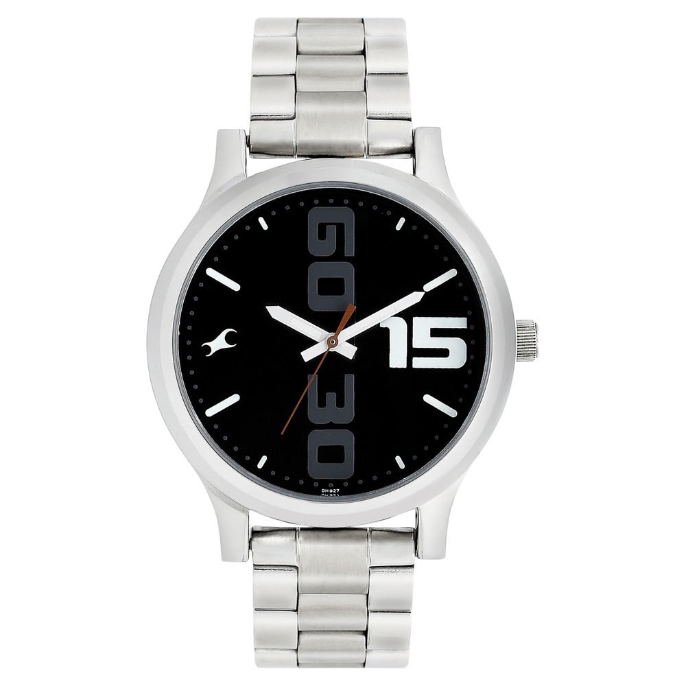 Buy Online Fastrack Bold Quartz Analog Black Dial Stainless Steel