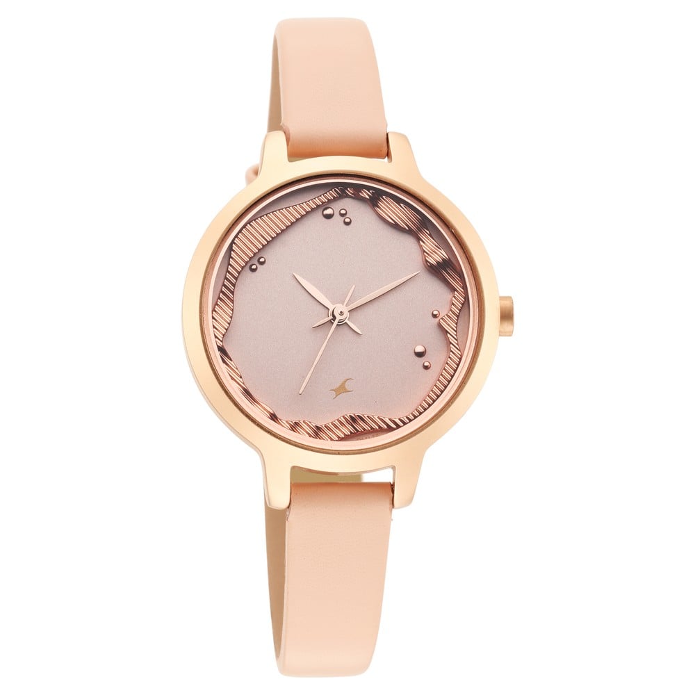 Buy Online Fastrack Uptown Retreat Quartz Analog Pink Dial Leather ...
