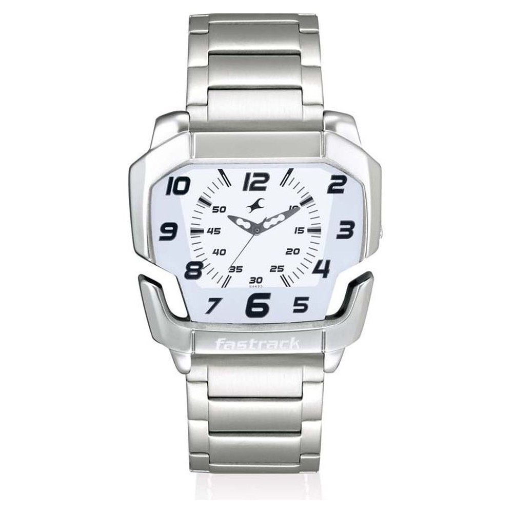 Buy Online Fastrack Quartz Analog Silver Dial Stainless Steel Strap Watch for Guys ne3079sm01 Fastrack
