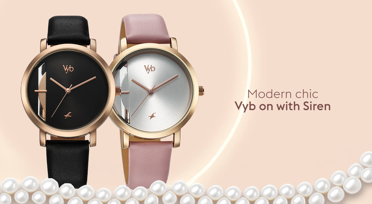 Buy Online Fastrack Vyb Siren Quartz Analog Silver Dial Leather