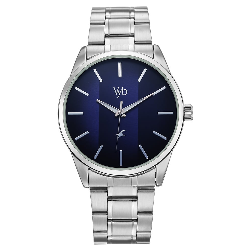 Buy Online Vyb Drift By Fastrack Quartz Analog Blue Dial Silver