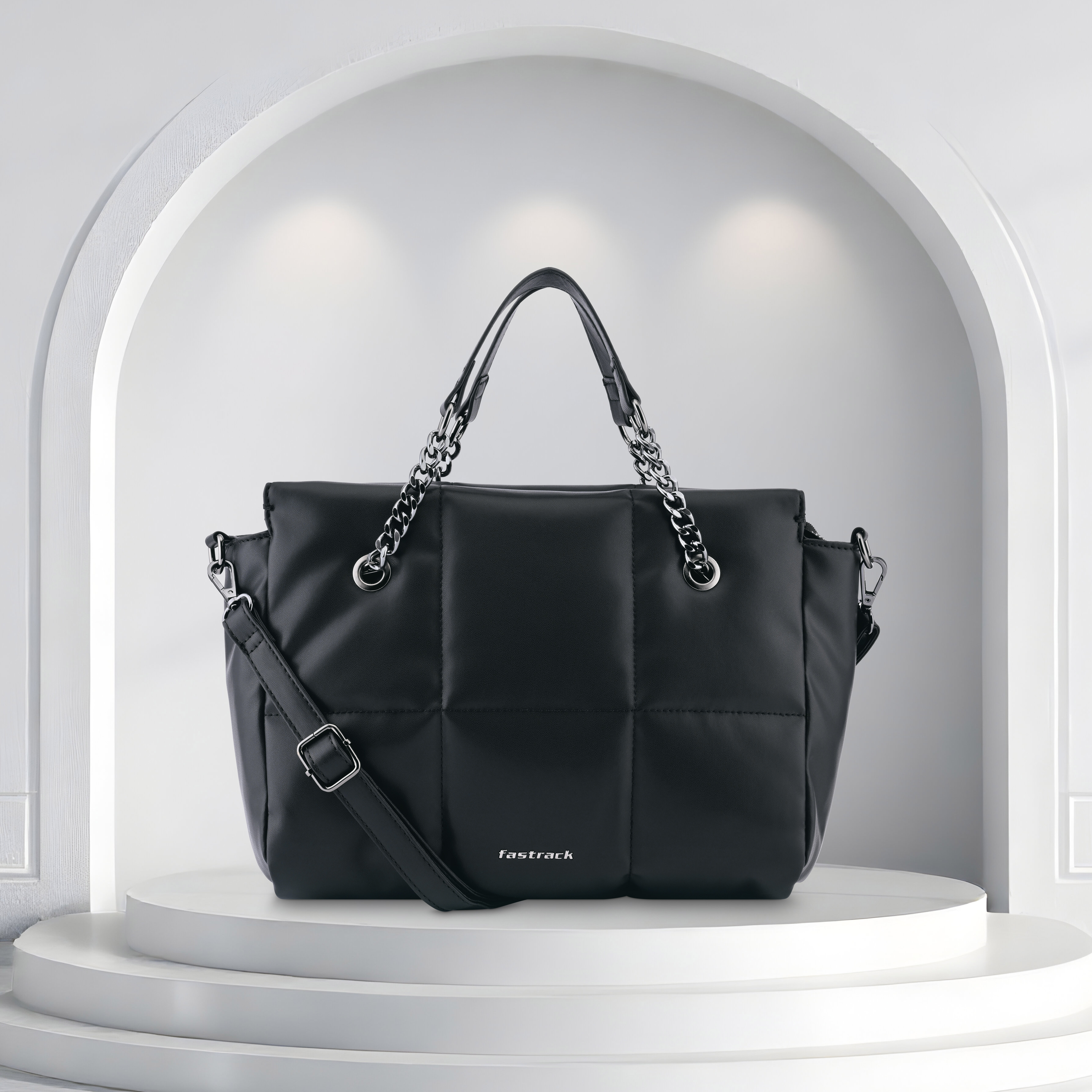 Buy Online Fastrack Puff It Up Satchel in Black f251sames03bk1