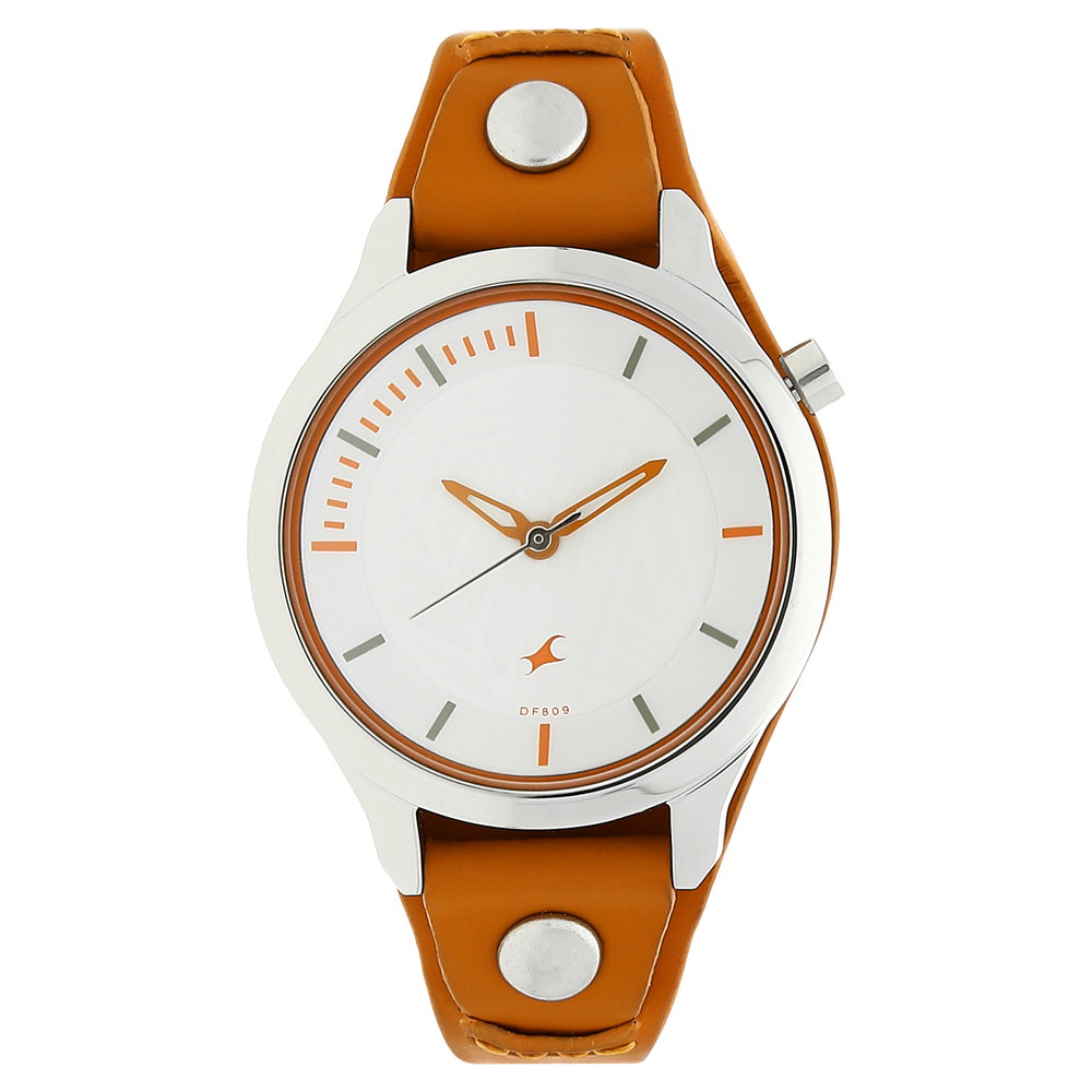 Buy Online Fastrack Motorheads Quartz Analog White Dial Leather