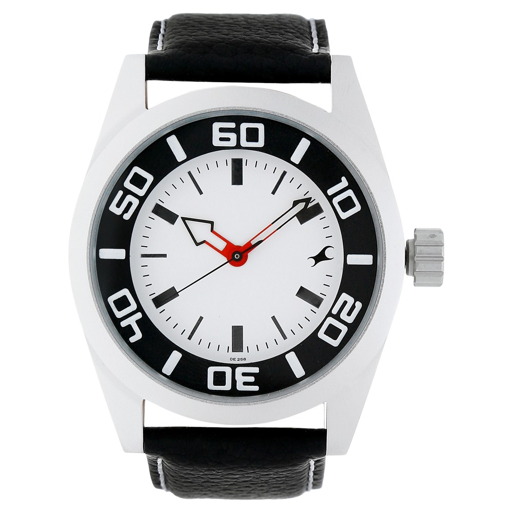 Buy Online Fastrack Quartz Analog White Dial Leather Strap Watch for ...