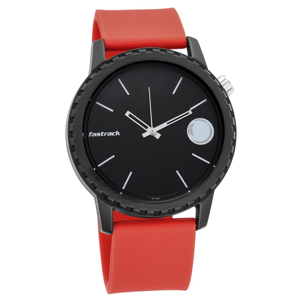 Buy Online Fastrack Quartz Analog Black Dial Silicone Strap Watch for ...