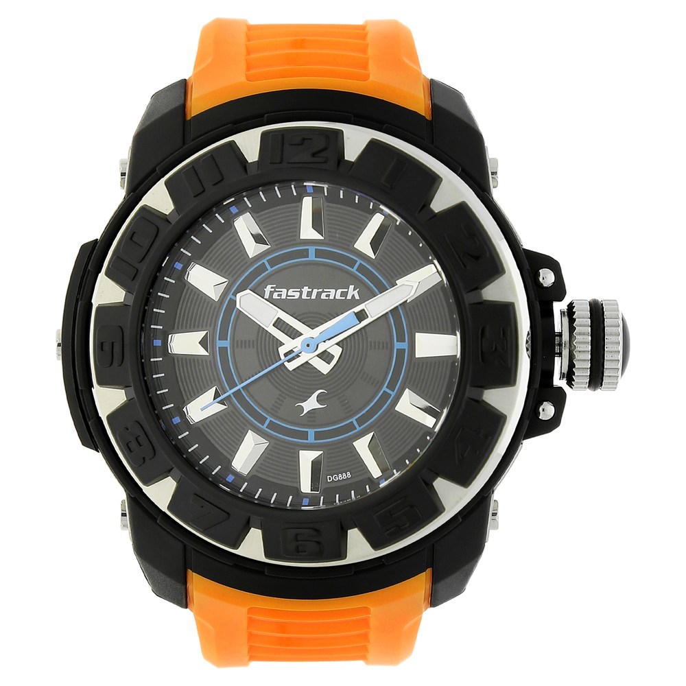 Buy Online Fastrack Quartz Analog Black Dial Plastic Strap Watch