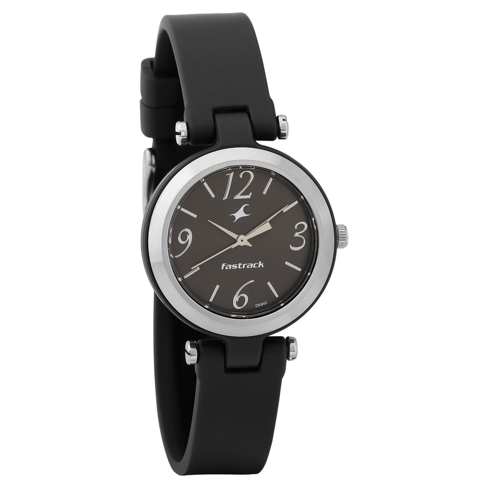 Buy Online Fastrack Trendies Quartz Analog Black Dial Silicone