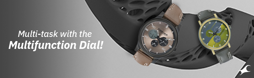 Buy Online Fastrack Dial It Up Quartz Multifunction Beige Dial Leather