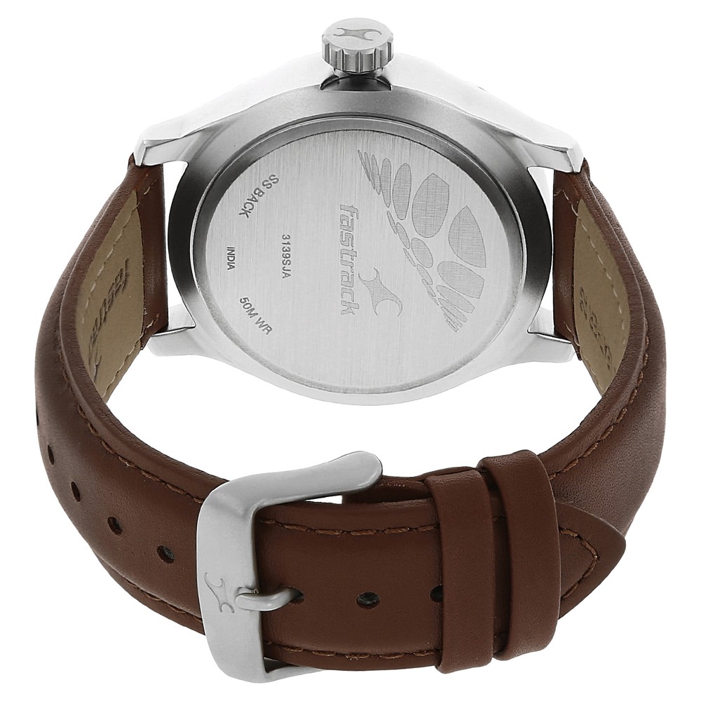 Buy Online Fastrack Quartz Analog White Dial Leather Strap Watch for ...