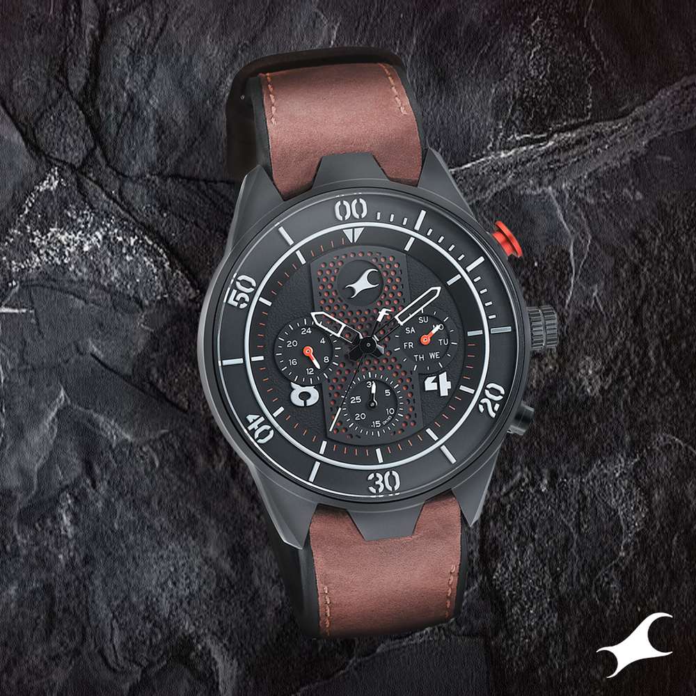 Buy Online Fastrack All Nighters Quartz Multifunction Black Dial