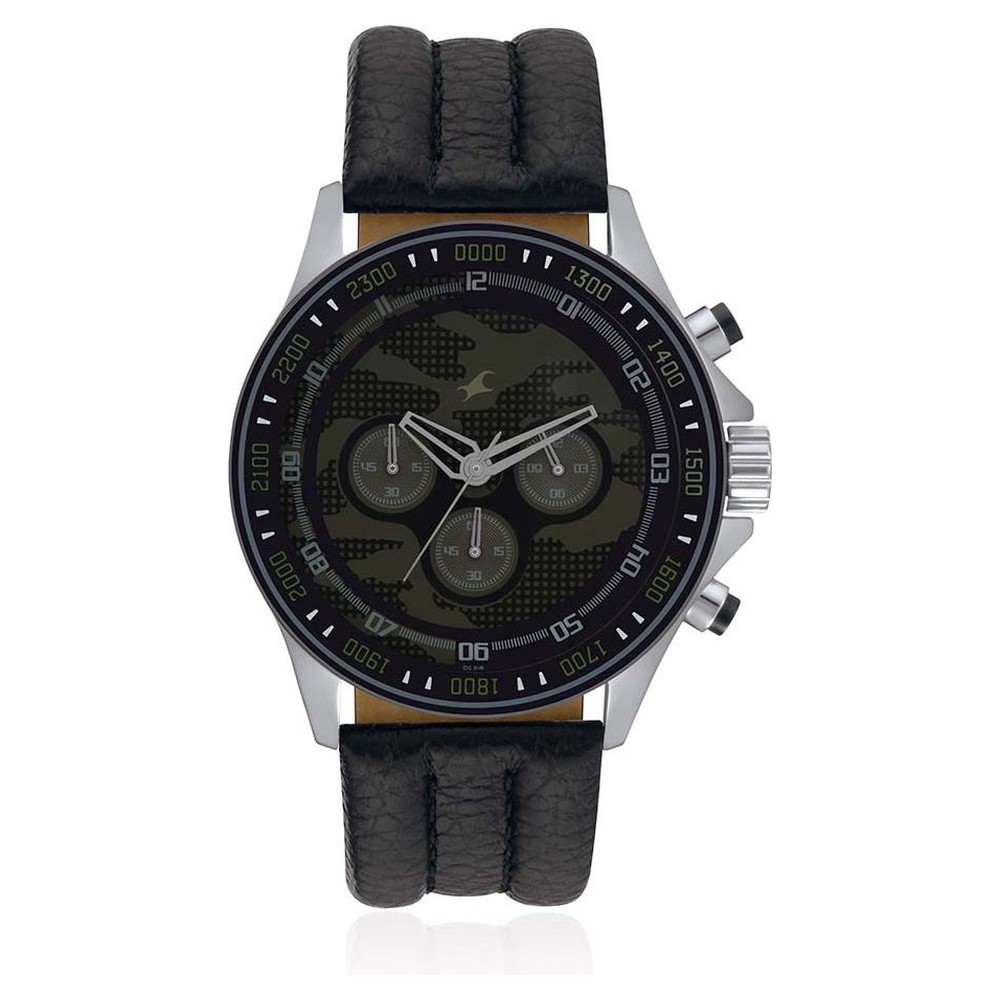 Buy Online Fastrack Quartz Chronograph Bicolour Dial Leather Strap ...
