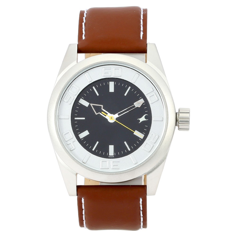 Buy Online Fastrack Quartz Analog Black Dial Leather Strap Watch for ...