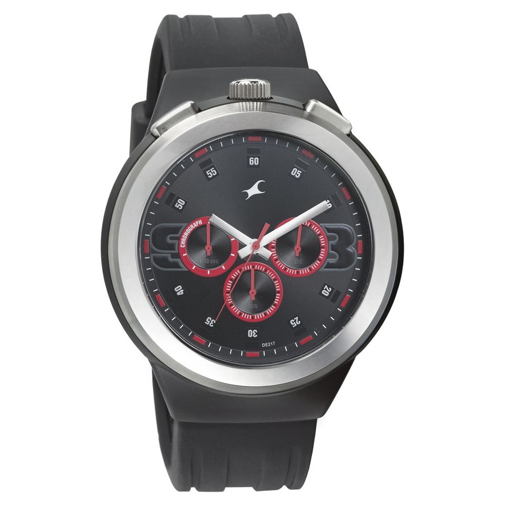 Buy Online Fastrack Quartz Chronograph Black Dial Plastic Strap Watch