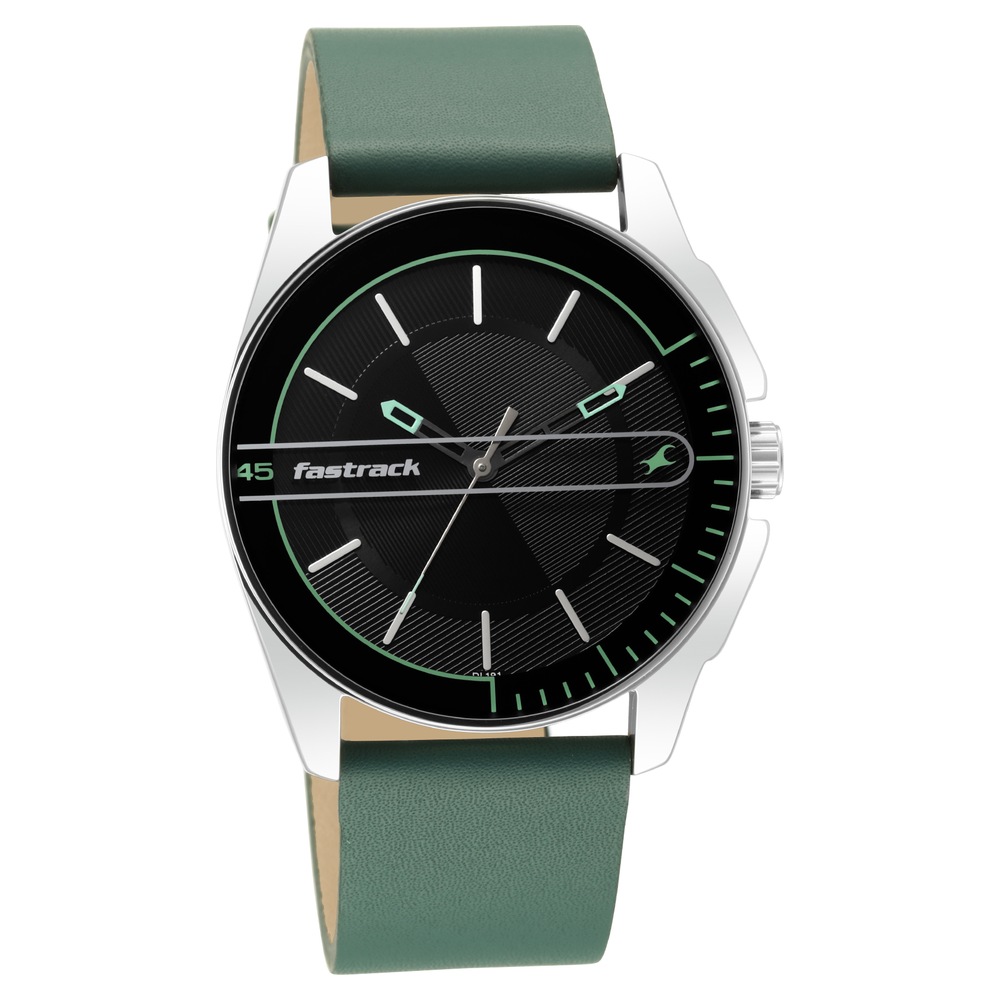 Buy Online Fastrack Wear Your Look Quartz Analog Black Dial Leather Strap Watch for Guys ns3089sl16 Fastrack
