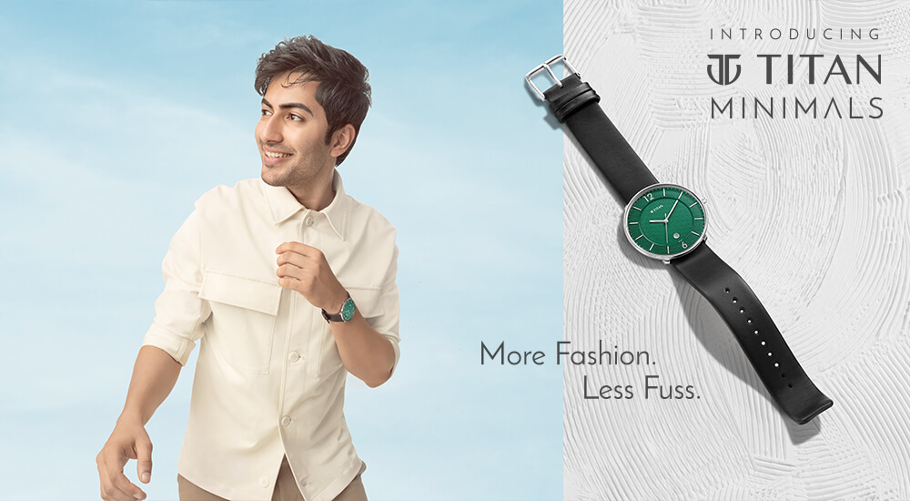 Titan Minimals White Analog with Date Stainless Steel Strap watch for Men