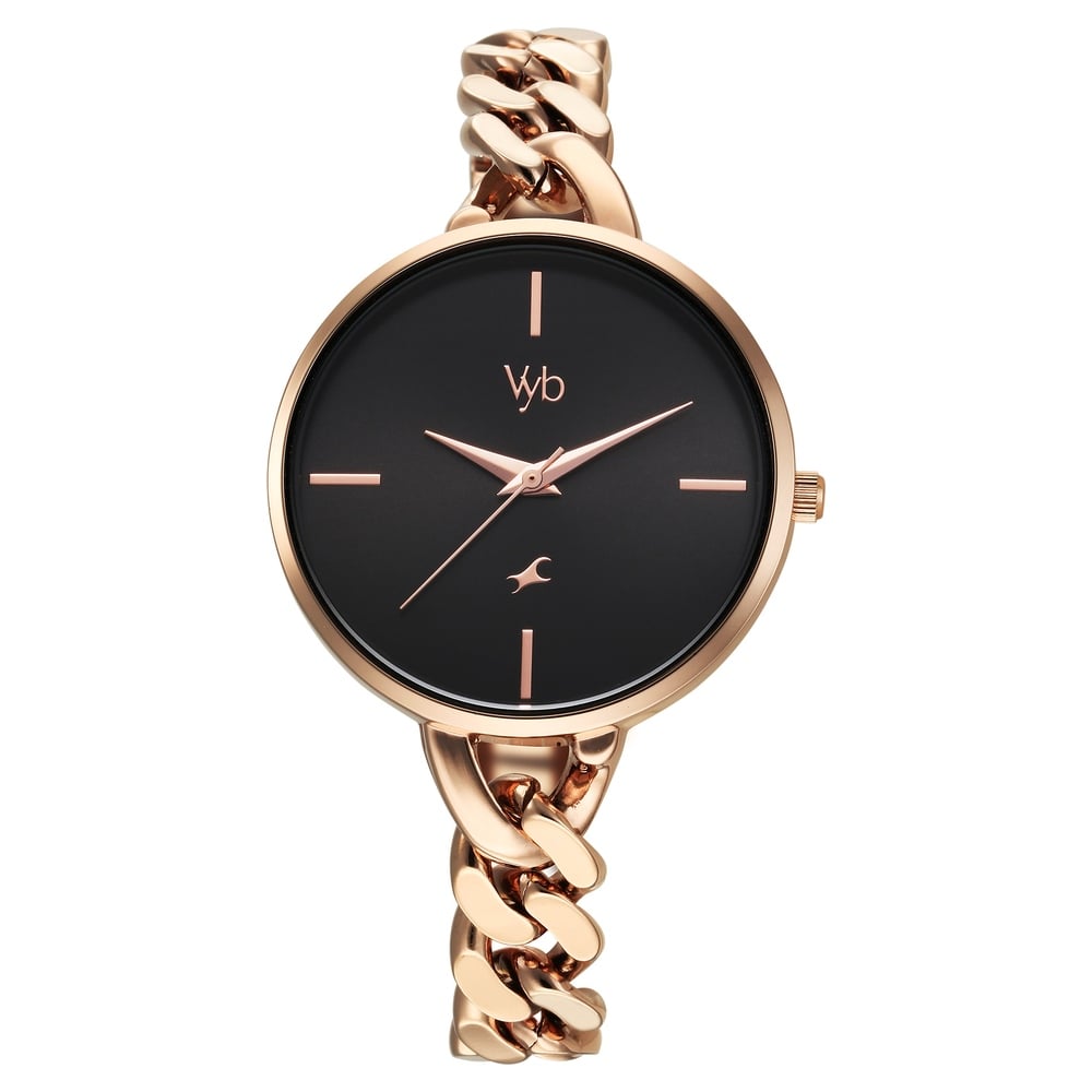 Vyb Buy Online Vyb Spotlight By Fastrack Quartz Analog Black Dial Metal ...