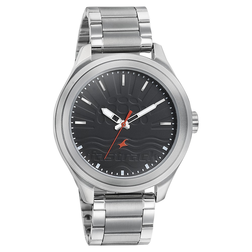 Buy Online Fastrack Sunburn Quartz Analog Black Dial Stainless