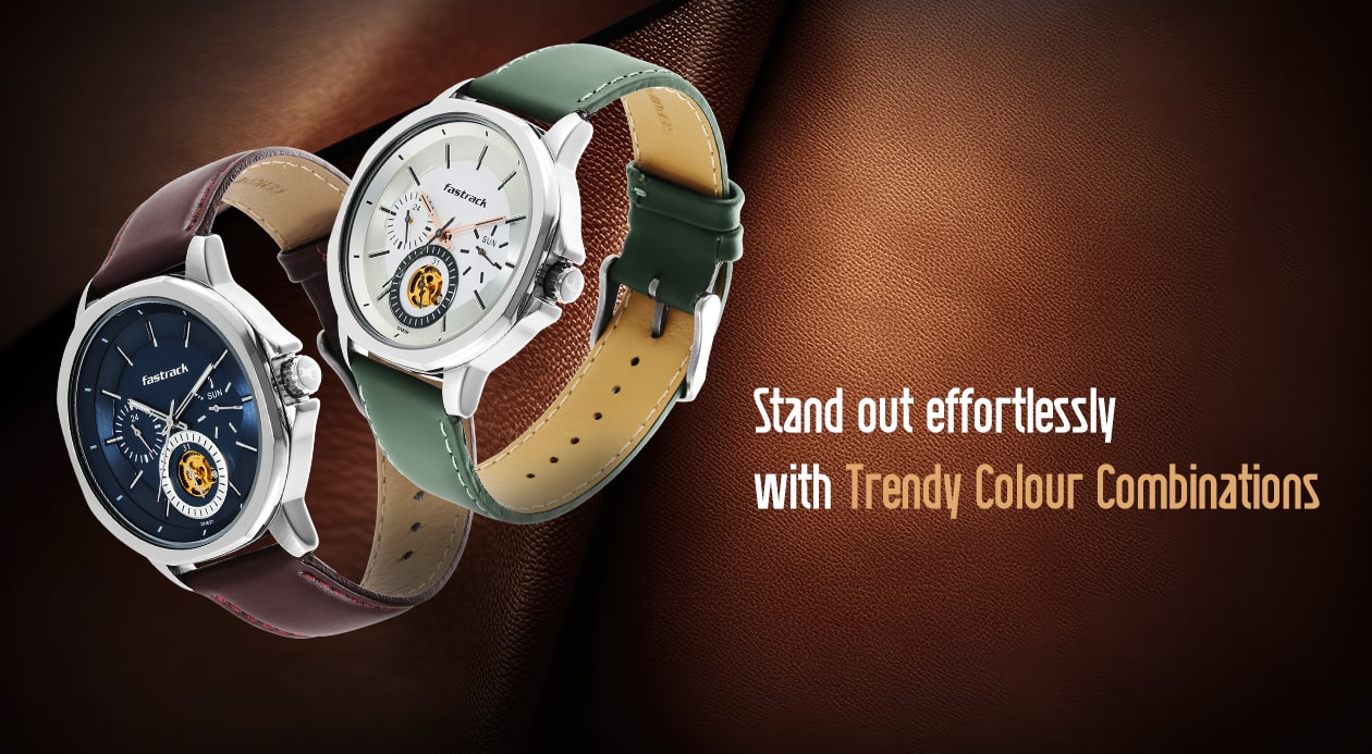 Fastrack Exuberant Quartz Multifunction Blue Dial Leather Strap
