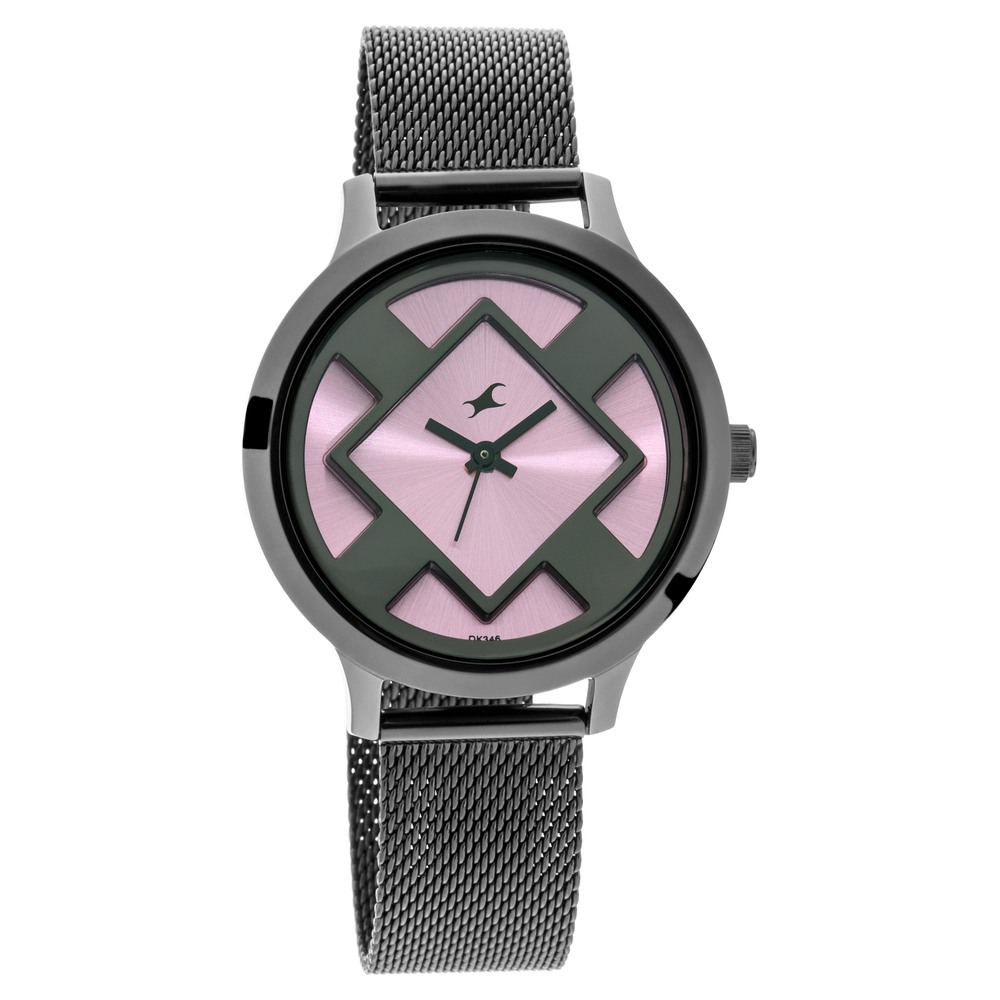 Buy Online Fastrack Fit Outs Quartz Analog Pink Dial Metal Strap Watch ...