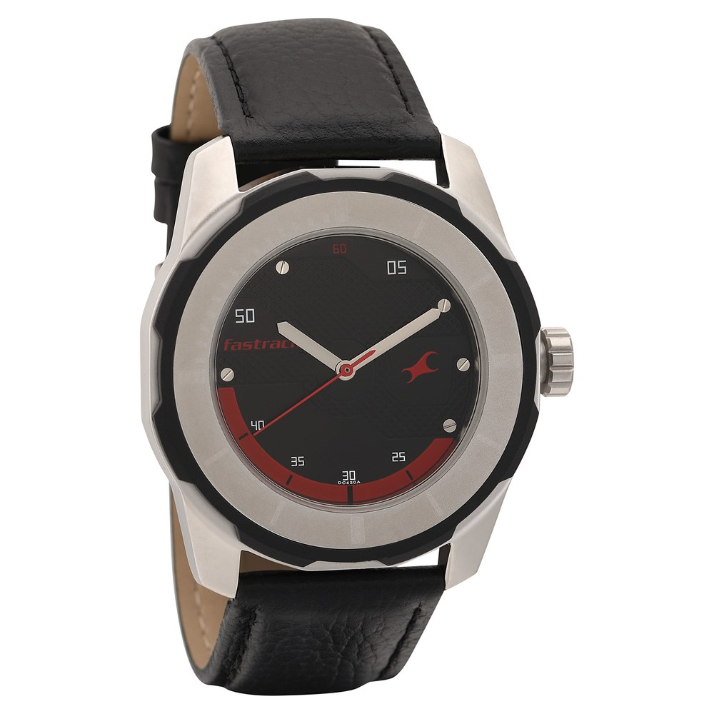 Buy Online Fastrack Quartz Analog Black Dial Leather Strap Watch for Guys np3099sl06 Fastrack
