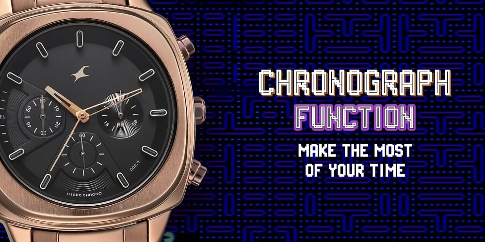 Buy Online Fastrack Kronos Chronograph Black Dial Brown Leather