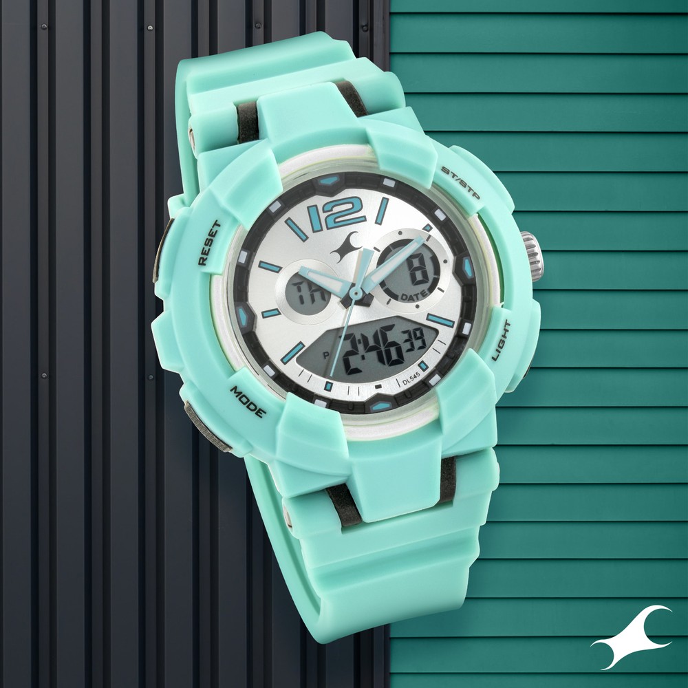 Buy Online Fastrack Street Line Quartz Analog Digital Silver Dial PU Strap Watch for Girls np68016pp02 Fastrack