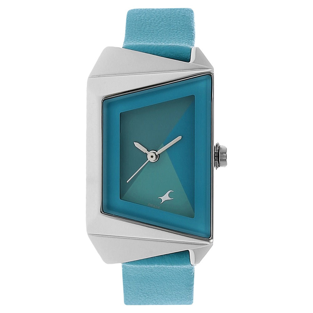 Buy Online Fastrack Quartz Analog Green Dial Leather Strap Watch