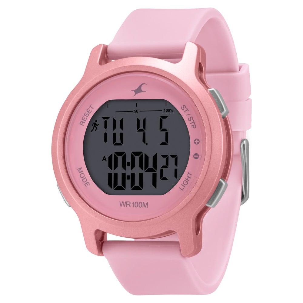 Buy Online Fastrack Street Line Digital Dial Pink Silicone Strap Watch ...