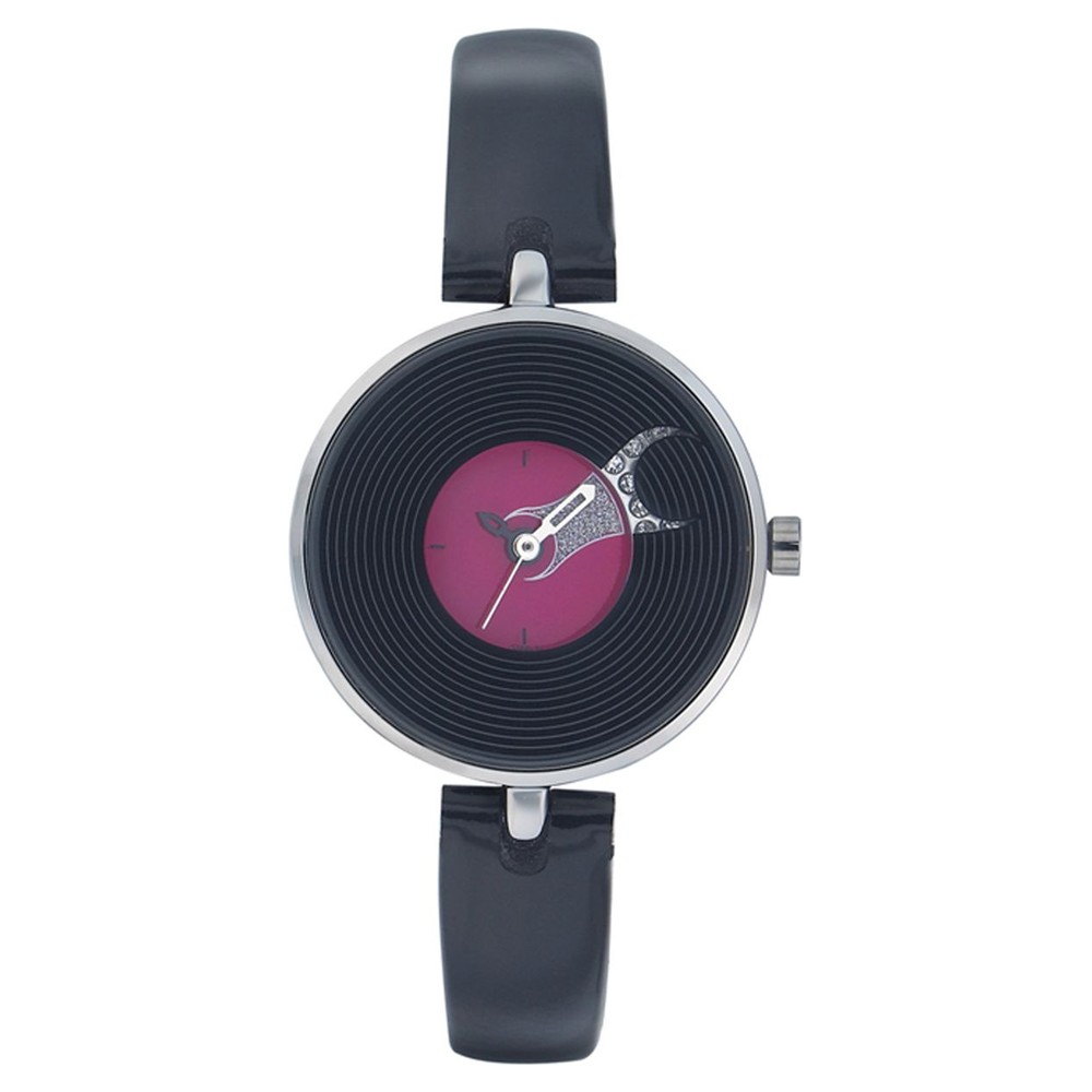 Buy Online Fastrack Quartz Analog Pink Dial Leather Strap Watch for ...