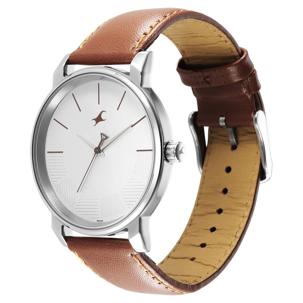Buy Online Fastrack Stunners Quartz Analog Silver Dial Leather Strap ...