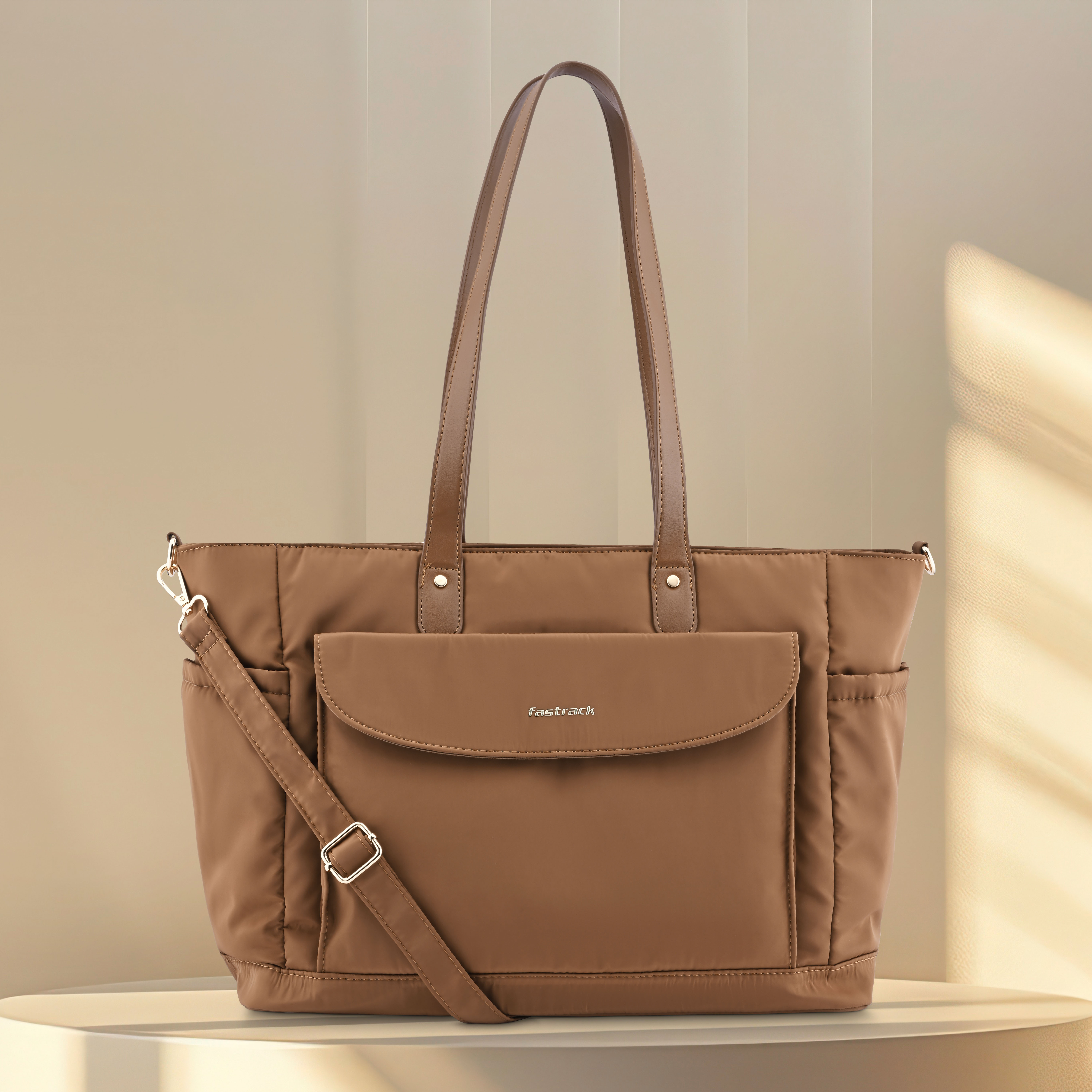 Buy Online Fastrack All-Day Nylon Tote in Tan f251ltlan04tn1