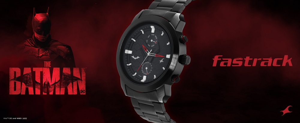 Fastrack Batman Quartz Analog Black Dial Leather Strap Watch for Guys