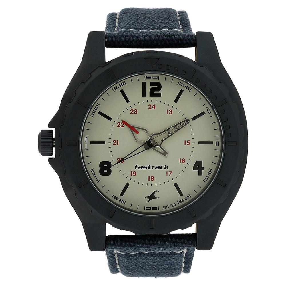 Buy Online Fastrack Explorer Quartz Analog Grey Dial Canvas Strap Watch for Guys nk9462al03 Fastrack