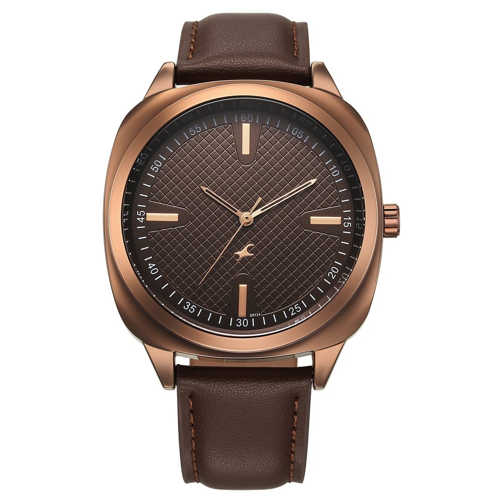 Buy Online Fastrack Stunners X Quartz Analog Brown Dial Leather Strap Watch  For Guys 38161ql01 Fastrack India