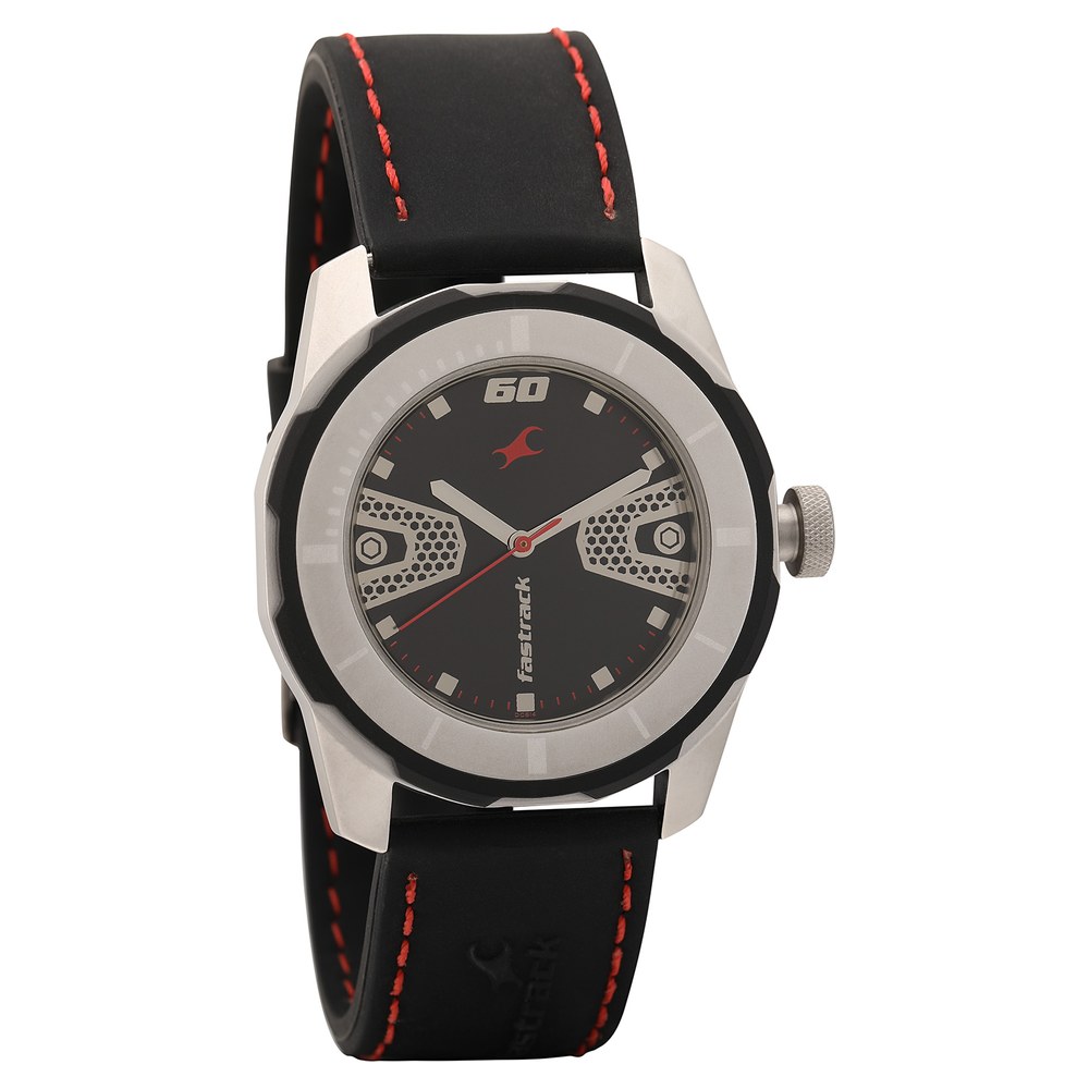 Buy Online Fastrack Quartz Analog Black Dial Plastic Strap Watch for Guys nm3099sp04 Fastrack