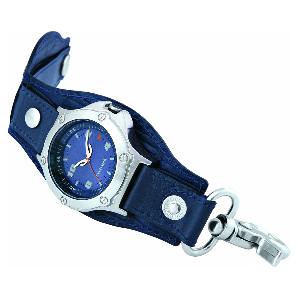 3308sl01 Buy Online Fastrack Quartz Analog Blue Dial Leather Strap Watch for ...