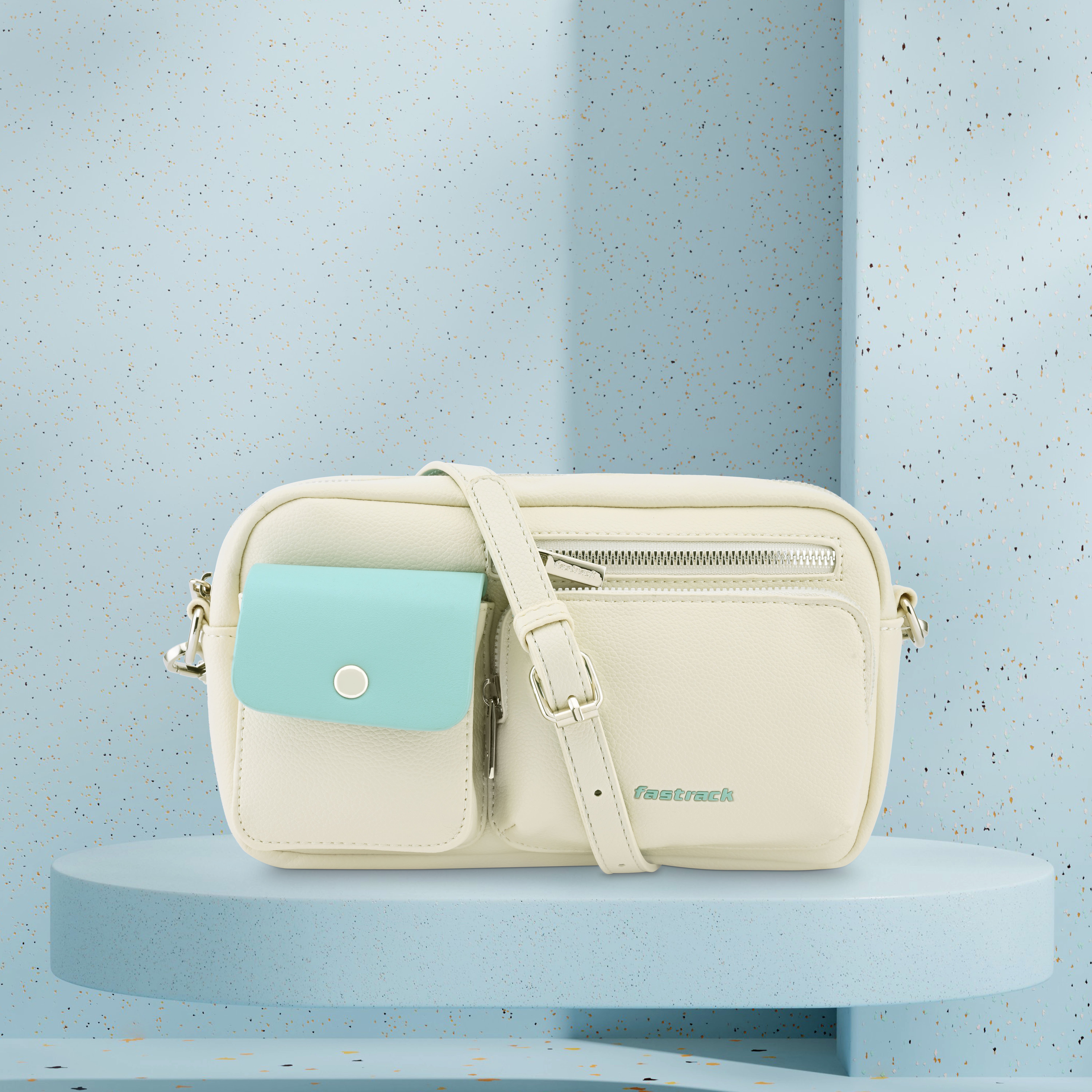 Buy Online Fastrack Zip-Zone Sling Bag in White - f251slmes06wh1