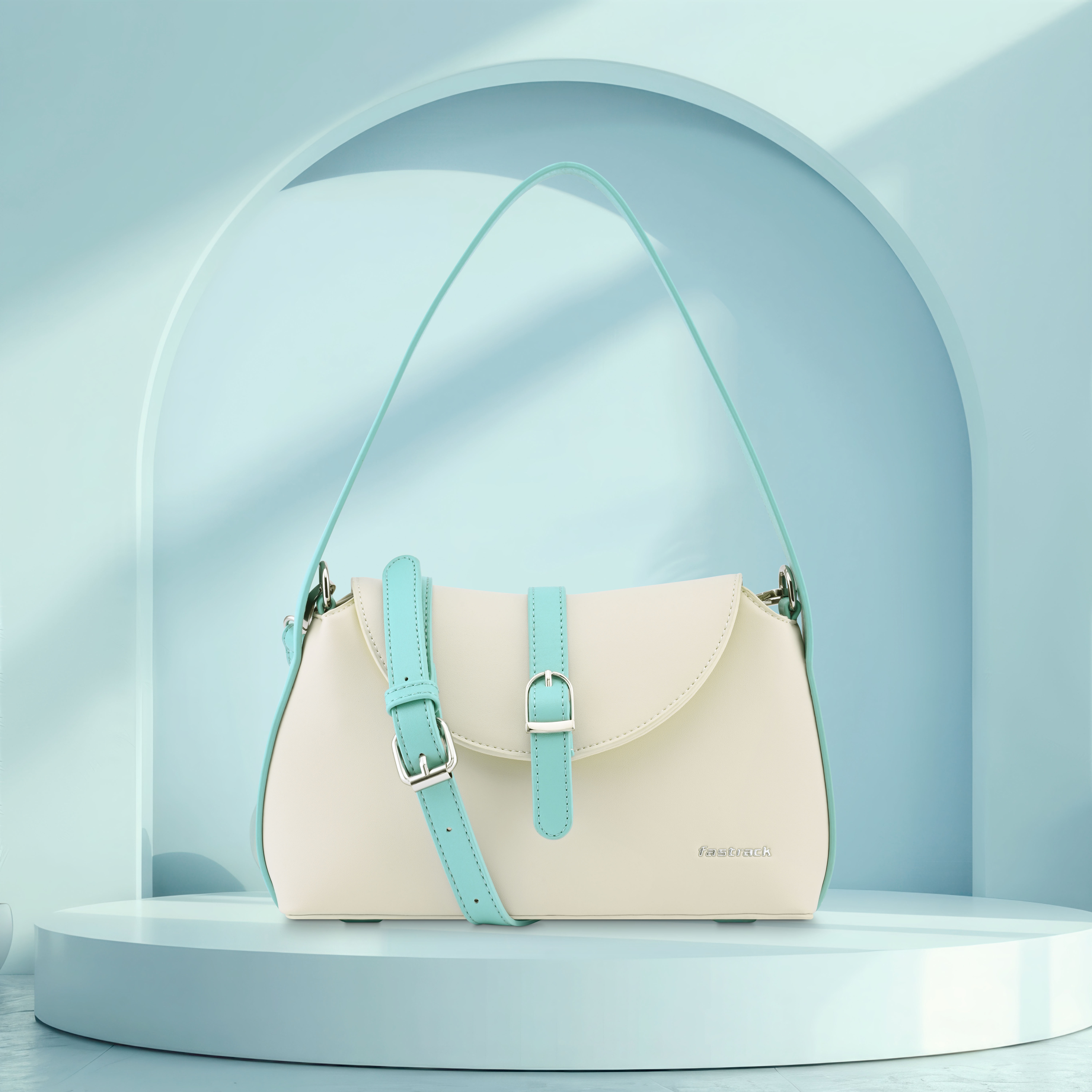 Buy Online Fastrack Colour Pop Shoulder Bag in White and Blue