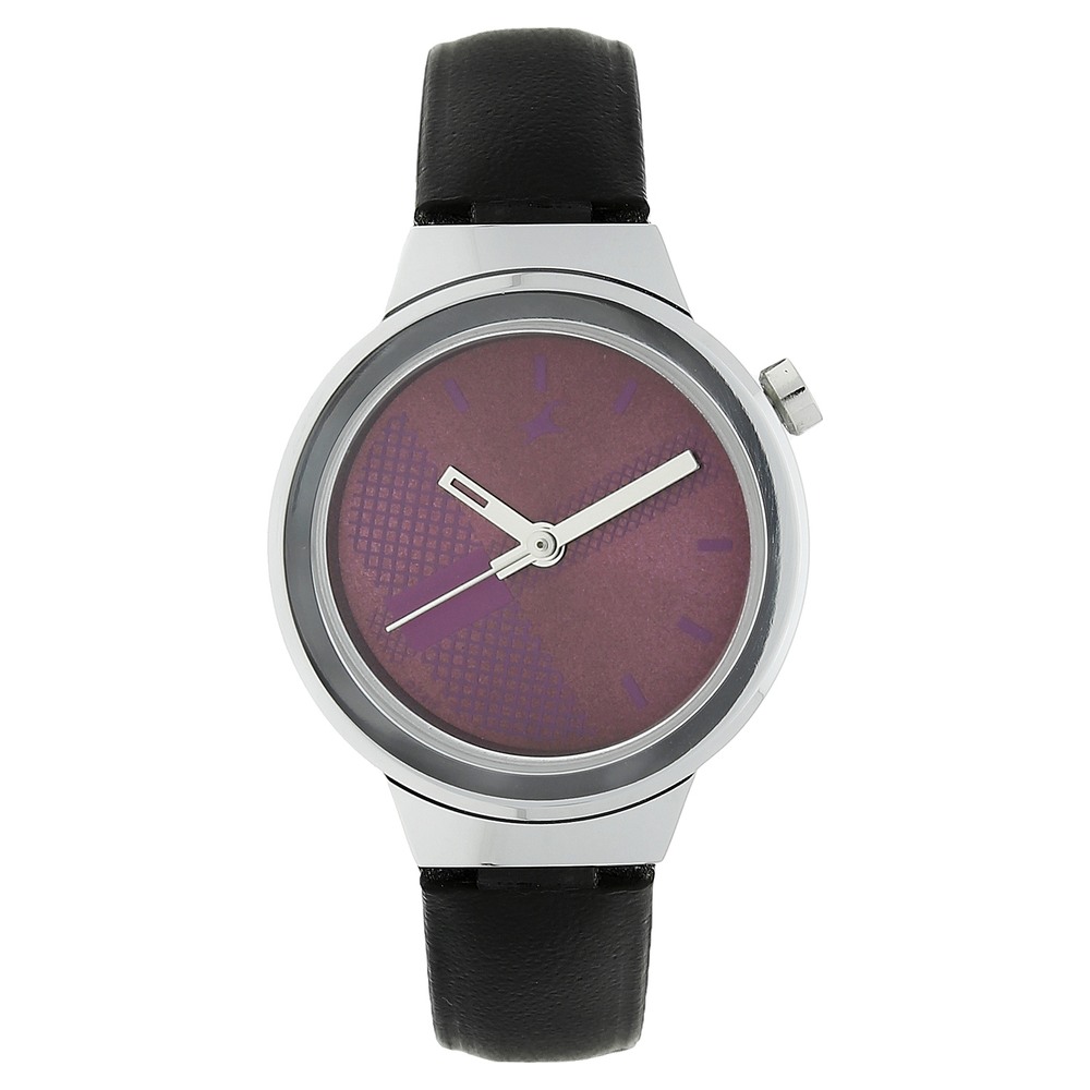 ラッキー Buy Online Fastrack Quartz Analog Purple Dial Leather Strap Watch