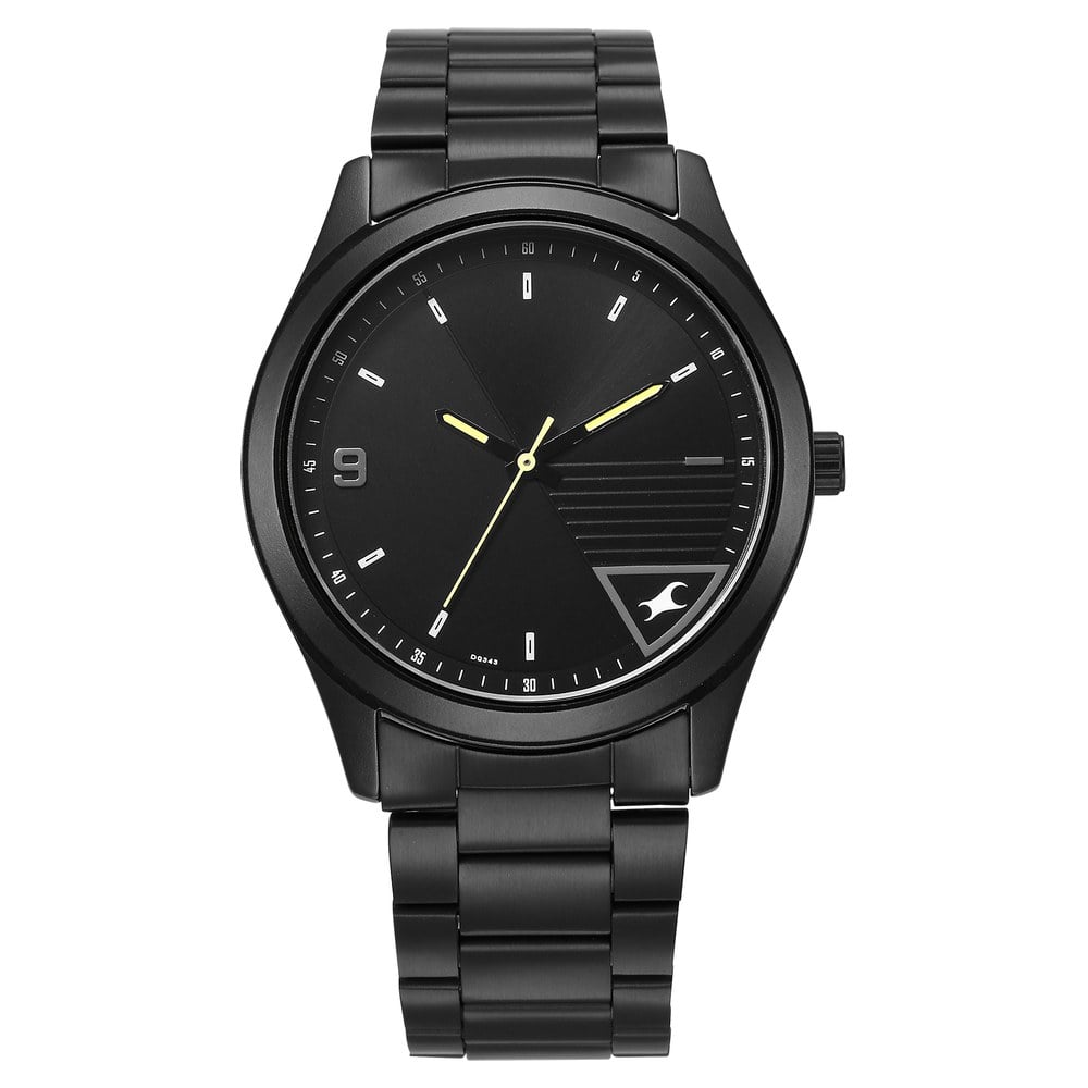 Buy Online Fastrack Stunners Quartz Analog Black Dial Black Metal